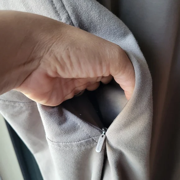 Athleta Women’s Hooded Cabana Tunic Pullover Large Sweater Dress Coverup Tan - Picture 6 of 14